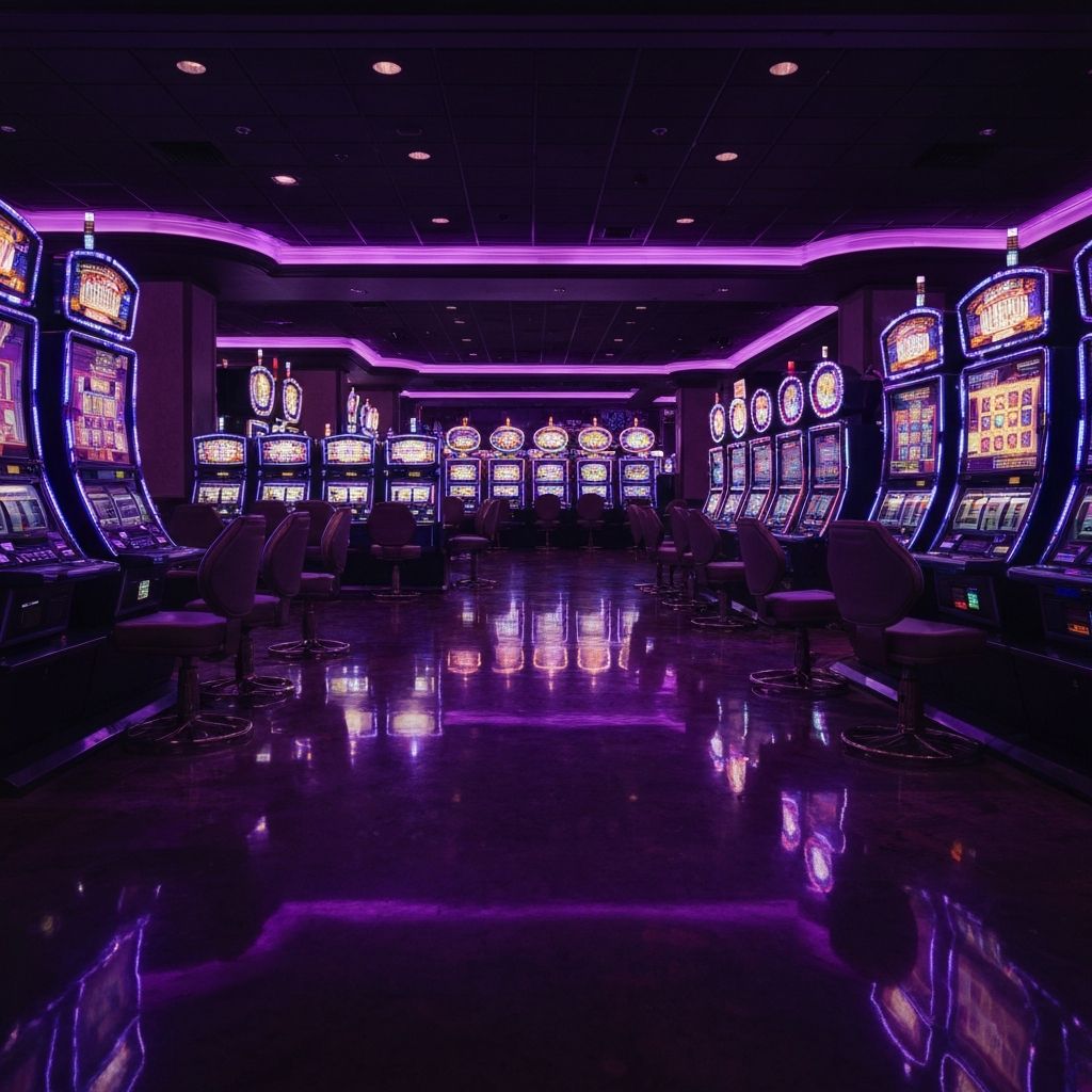 Las Vegas casino with glowing slot machines
